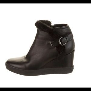Aquatalia Leather ankle boots wedges